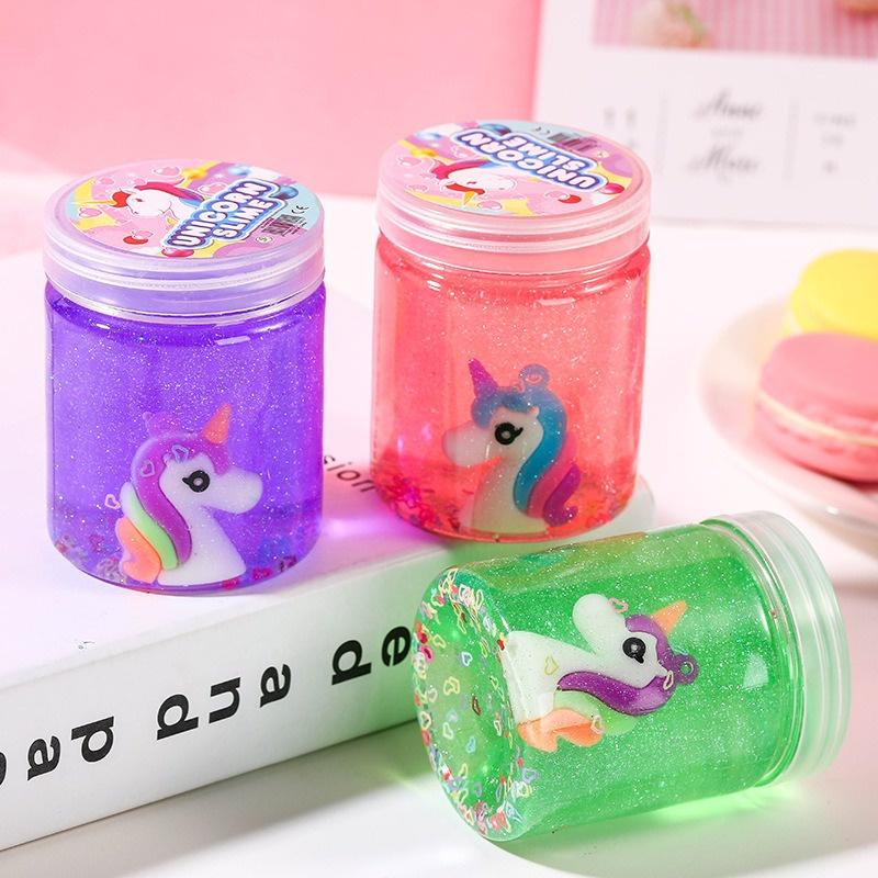 Slime charm CÁ NGỰA TRÁI TIM 9 màu cực đẹp Đồ chơi hũ slam chất nhờn ma quái squishy