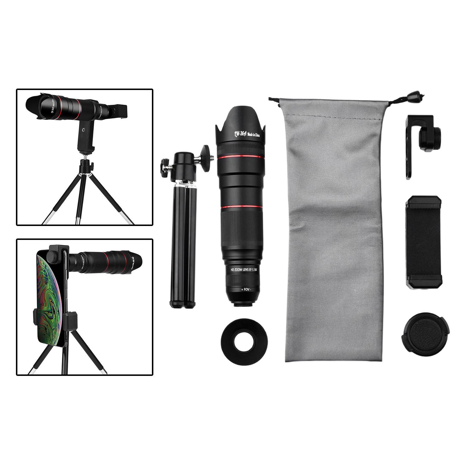 4K Telephoto  Phone Lens with Smartphone Tripod Holder
