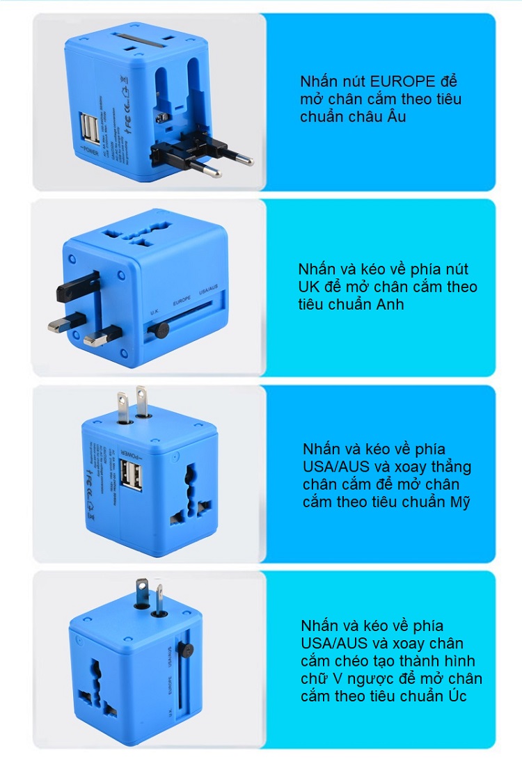 Ổ cắm điện du lịch đa năng quốc tế D995 -