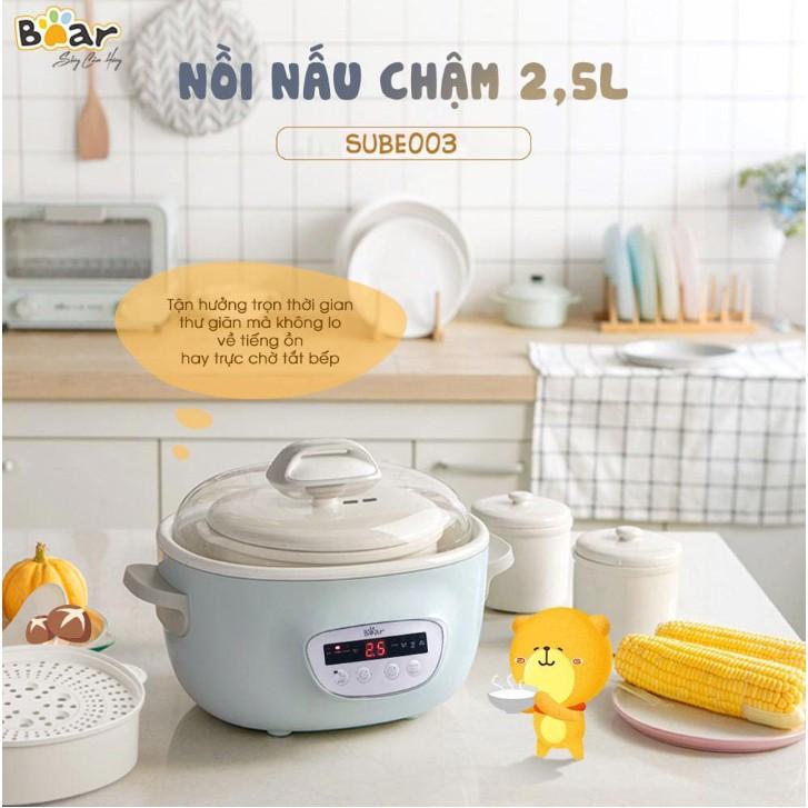 Nồi Nấu Chậm BEAR SUBE003 2.5L Phiên Bản Quốc Tế - Hàng Chính Hãng