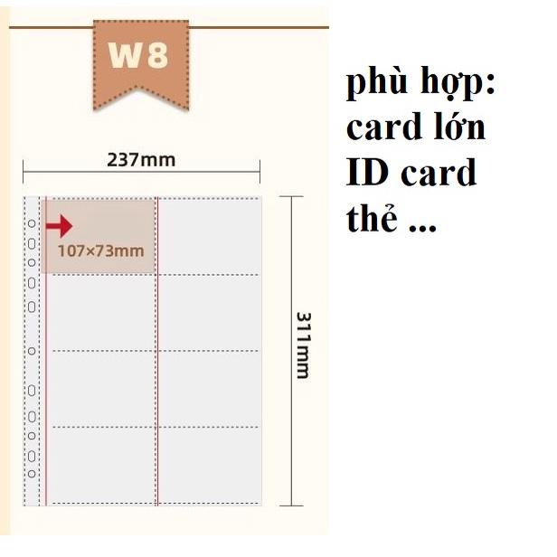 [BD02] Cuốn binder A4 và sheet nhiều kích thước đựng card, postcard, ticket, bookmark.. - Sheet L&amp;amp;R