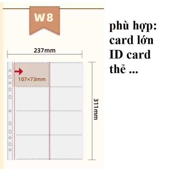 Cuốn binder A4 và sheet nhiều kích thước đựng card, postcard, ticket, bookmark..
