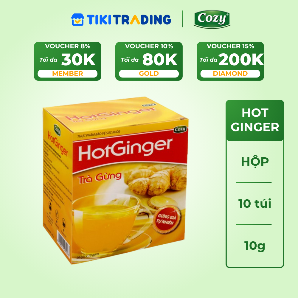 Cozy Trà gừng Hotginger 10 gói x 10g Hộp