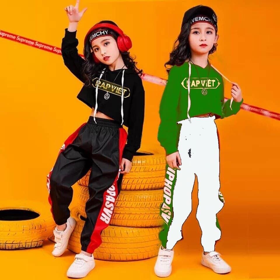 Bộ bé gái hip hop phong cách việt chất thun cotton mịn mát