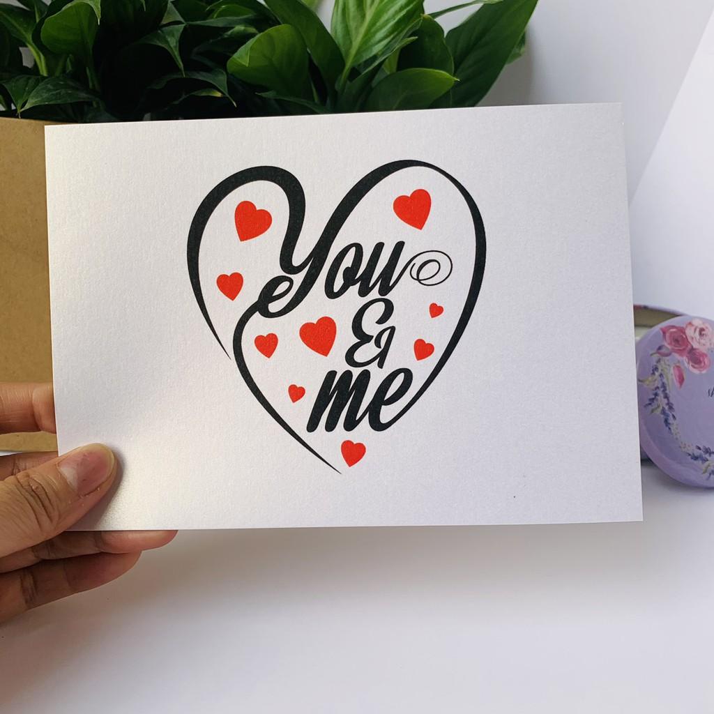 Thiệp tình yêu love card đẹp thiết kế hiện đại in giấy mỹ thuật ánh trai kích thước12x17cm kèm phong bì kraft