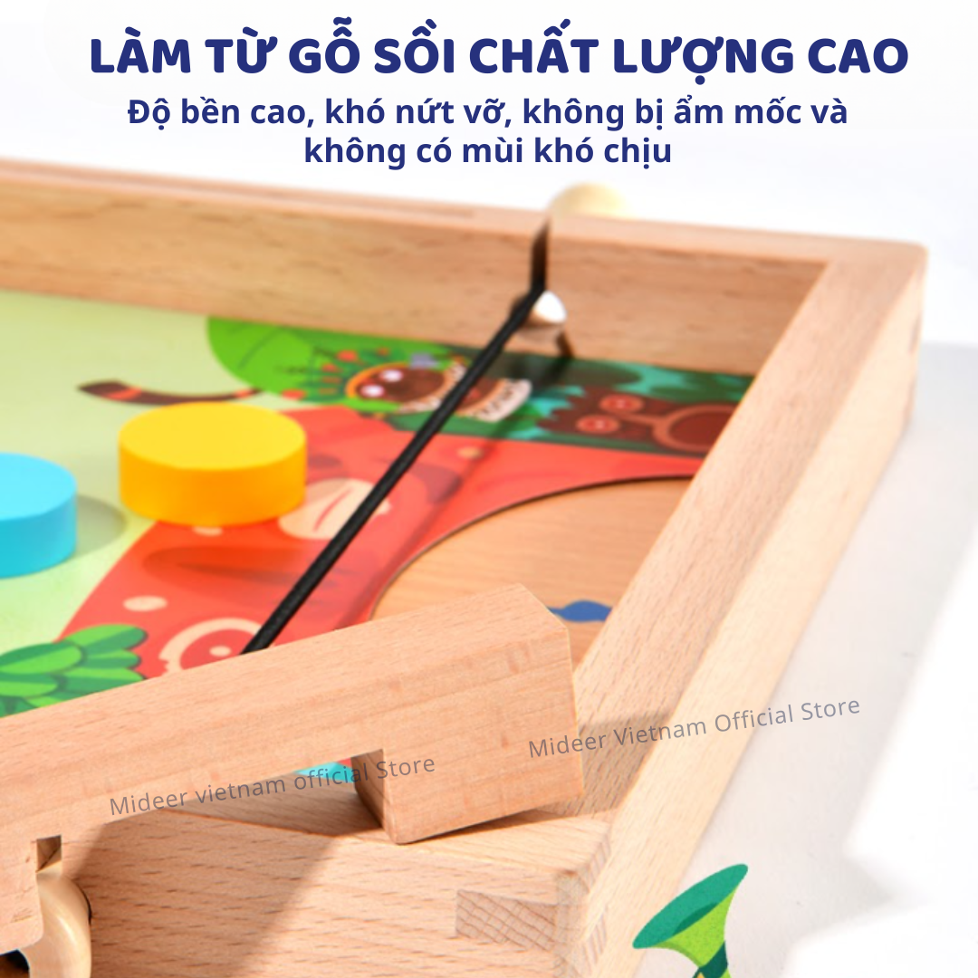 Cờ búng xuyên lỗ đối kháng bằng gỗ cao cấp Mideer 10 in 1 Carrom Board Game , đồ chơi trí tuệ cho bé