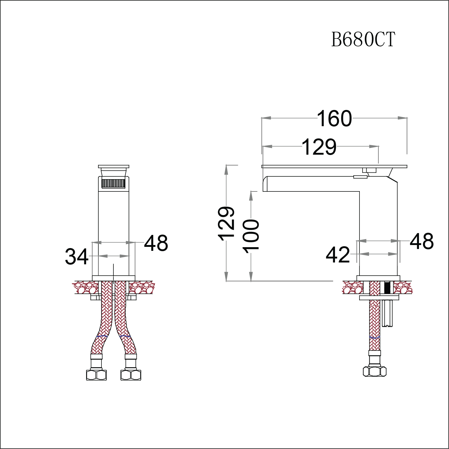 Vòi lavabo nóng lạnh- vòi đèn không dùng điện Caesar B680CT