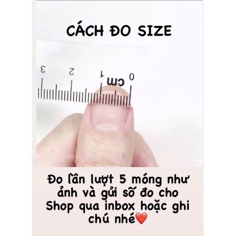 Nail box thiết kế màu trắng charm gấu loang vân đá móng úp theo size tay tròn nhọn dài nb059 julynails.vn