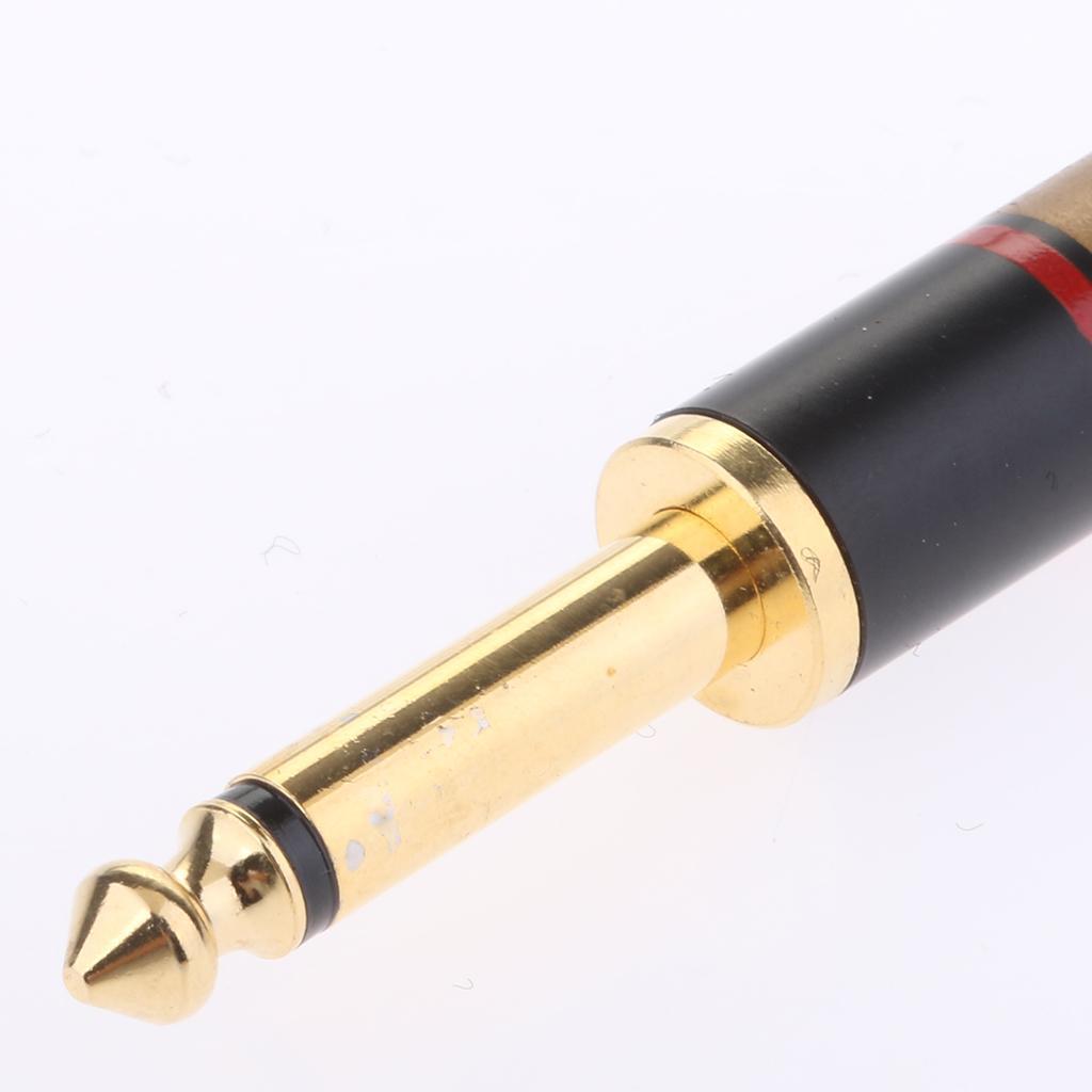 6.35mm Male 1/4inch MONO Plug Audio Cable Adapter Adaptor Jack Converte red