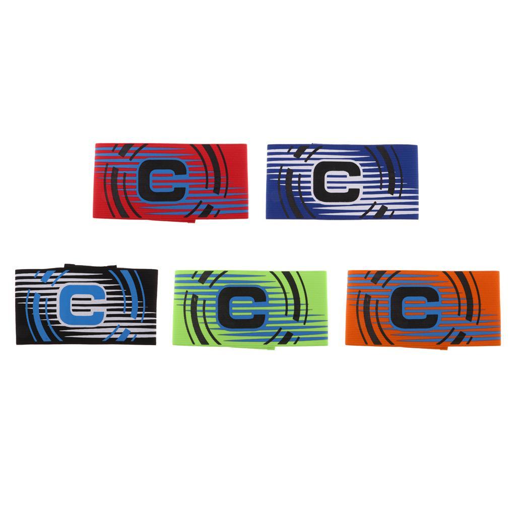Football Soccer Captain Armband, Elastic Captains Armband for Adult Youth One Size, Stripe Design