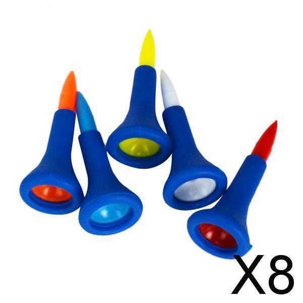 8x5 Pieces/Set Durable Soft Rubber Cushion Top Golf Tees Random Color Short