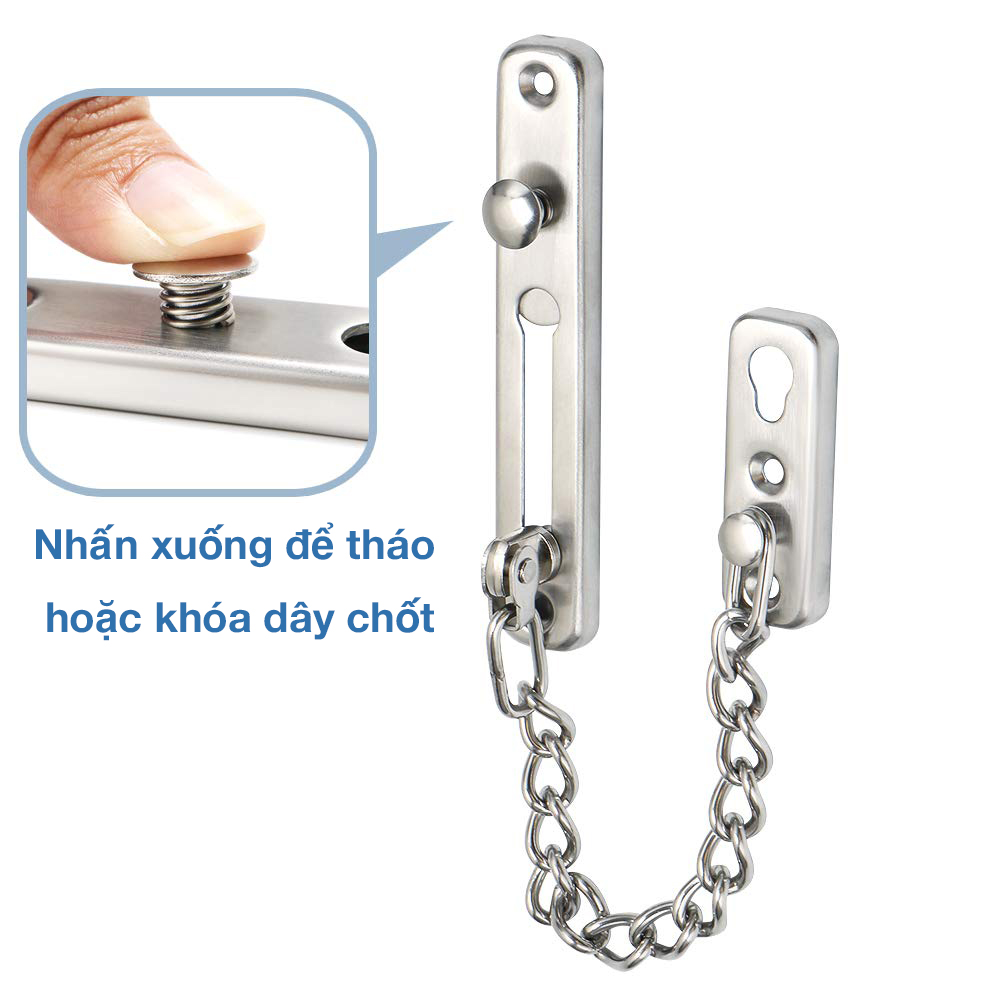 Chốt cửa dây xích an toàn inox 304 gắn cửa HOBBY Home Decor KLC1 bảo vệ phòng cho chung cư phòng ngủ không rỉ sét