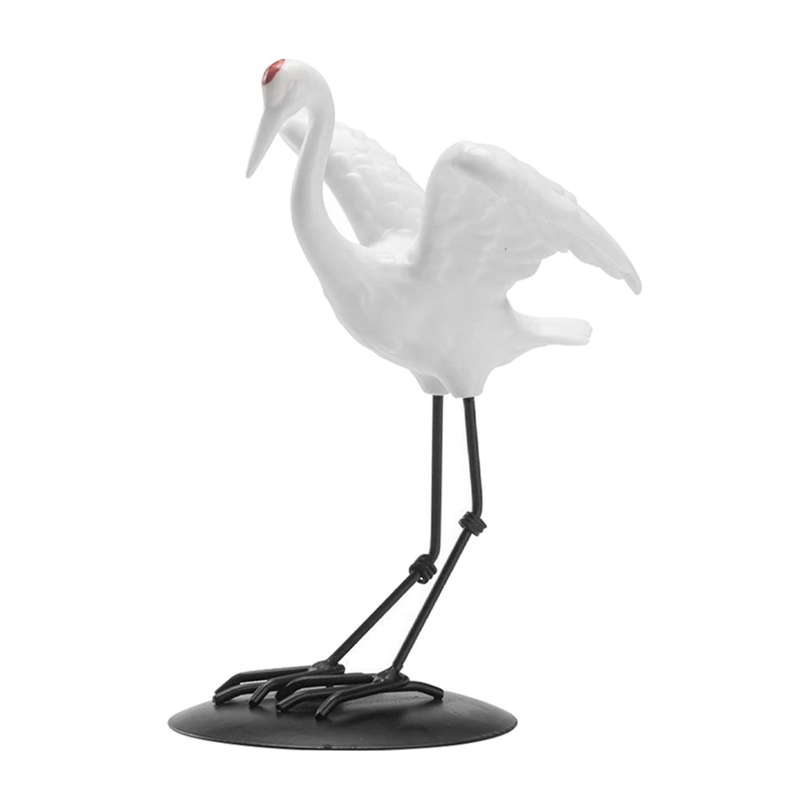 Crane Statue Sculpture Animal Bird Ornament for Bedroom Shelves Living Room Gift