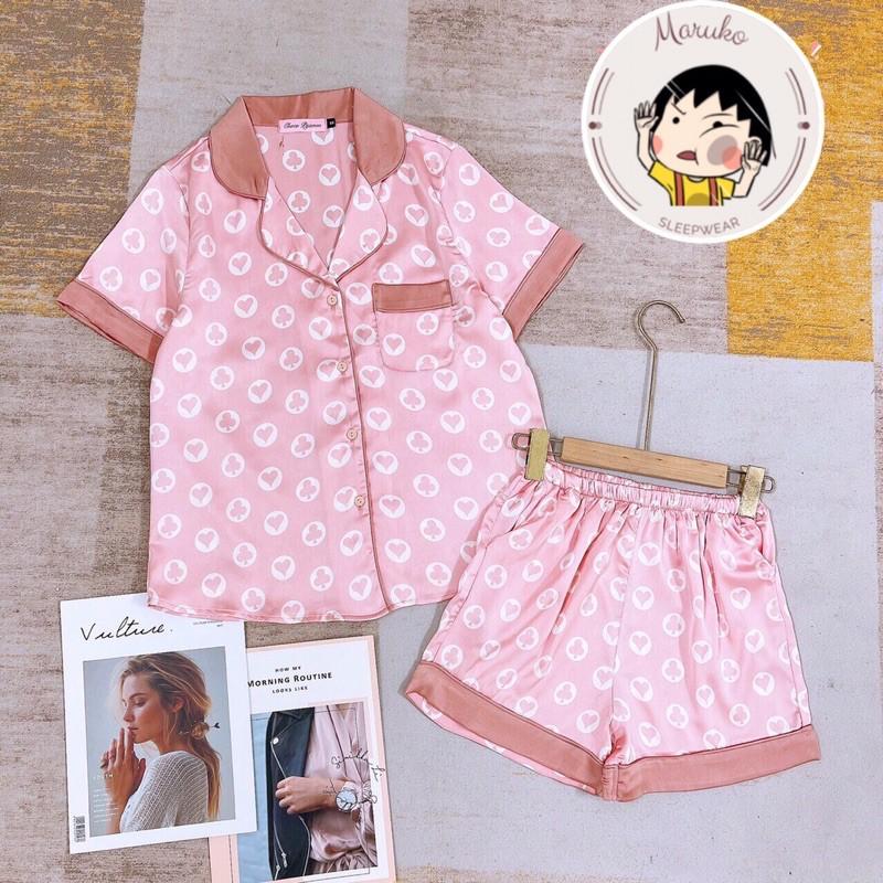 Bộ ngủ Choco Pijama lụa tơ mềm - Set quần đùi