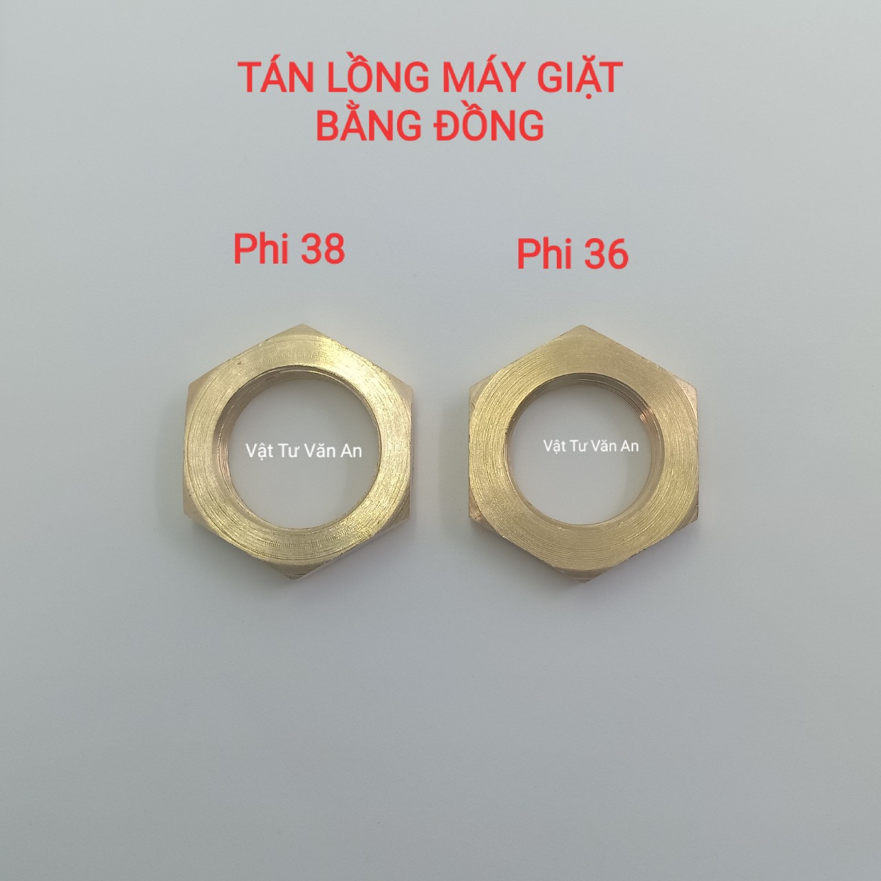 Tán lồng máy giặt bằng đồng vàng phi 36, phi 38