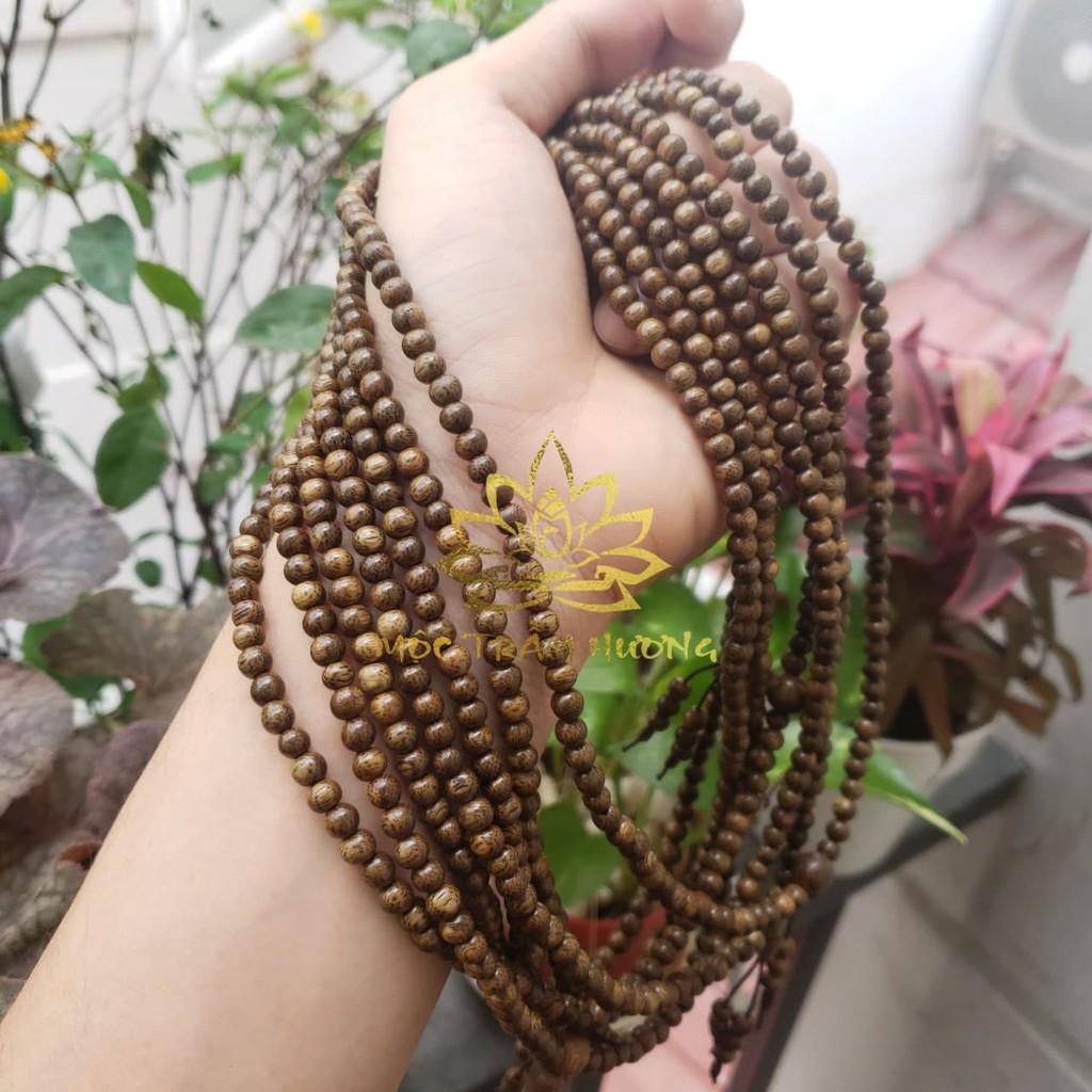 Vòng tay Chuỗi Tràng Hạt 108 - 4mm Trầm Tốc Việt - Trầm Hương Tự Nhiên - Mộc Trầm