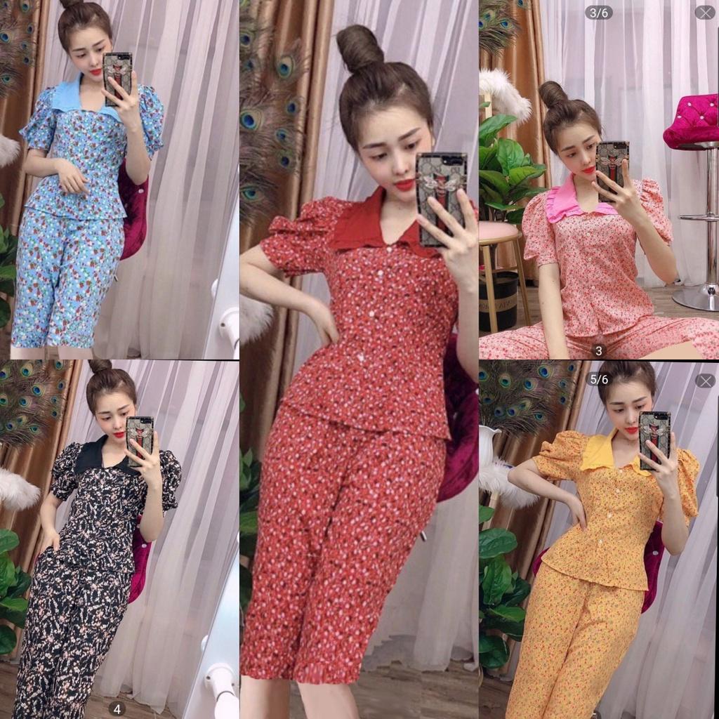Đồ Bộ Tiểu Thư Lửng Tay Phồng Dễ Thương