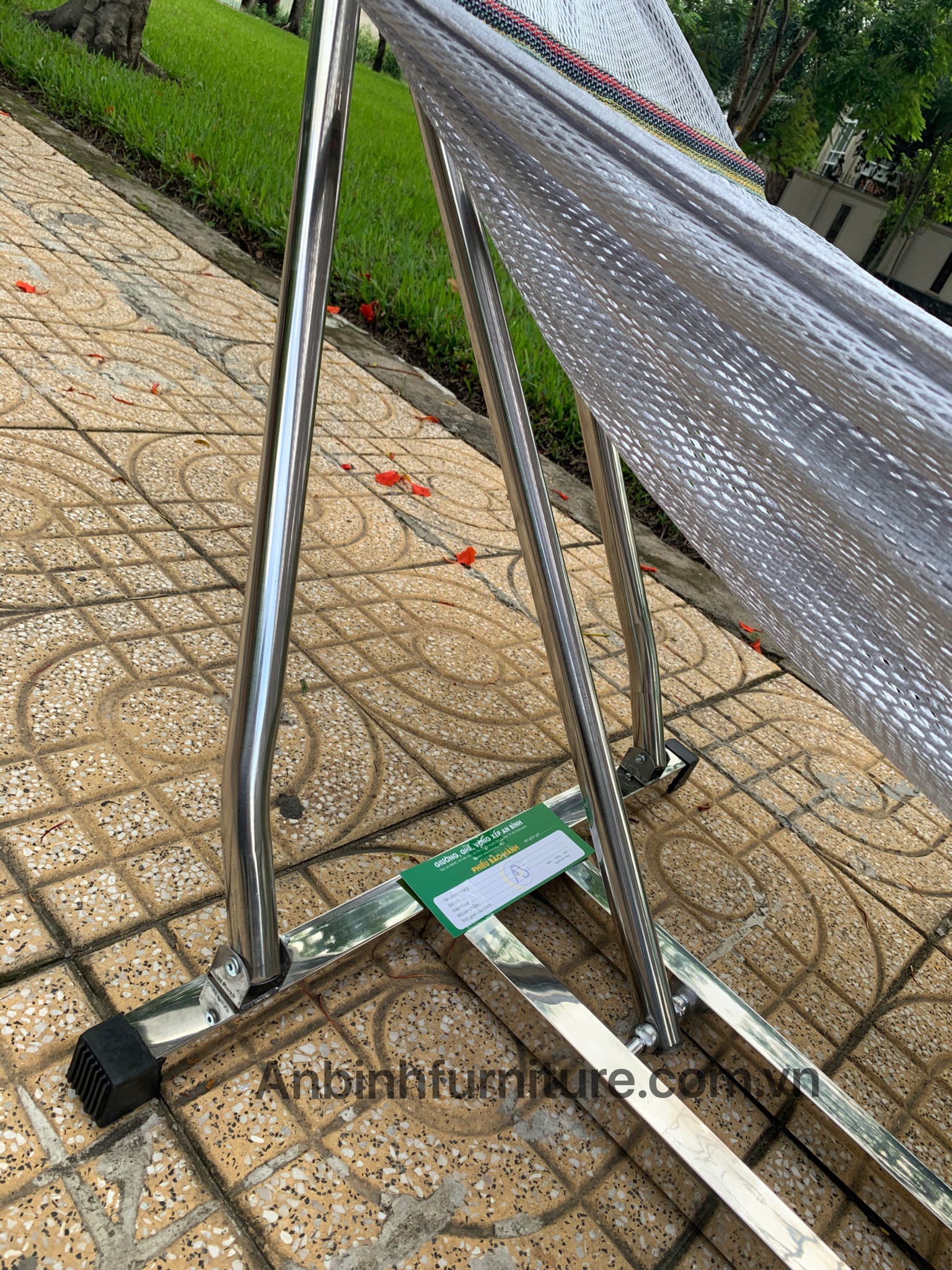 Võng xếp INOX An Bình chân vuông 40 x 40 tải trọng 200kg INV02