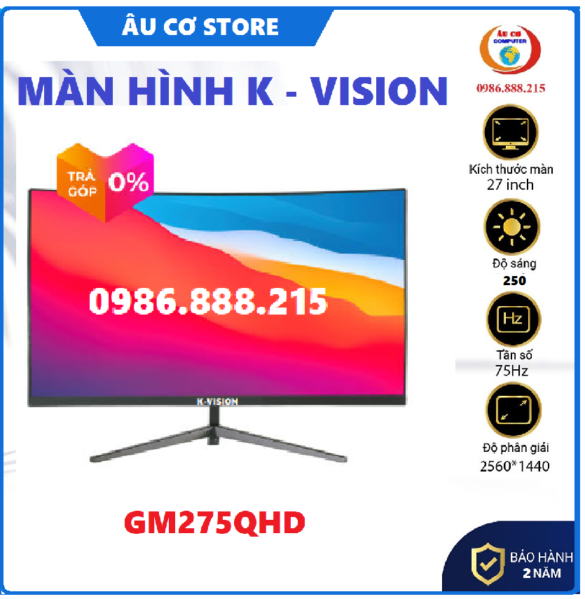 Màn hình chuyên Gaming K-Vision Cong 27 inch ,Tràn viền , 165hz - IPS - FHD , Hàng chính hãng - Bảo hành 24 Tháng