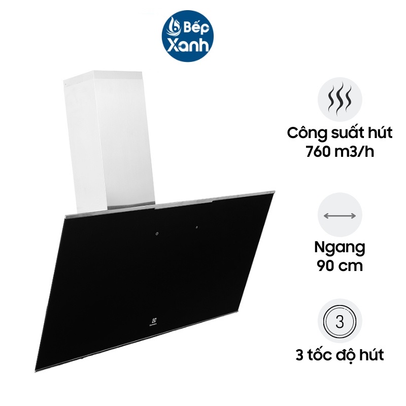 Máy Hút Mùi Áp Tường Electrolux KFVB19K - 90 cm - Kết Nối Bếp Từ Hob2Hood - Hàng Chính Hãng