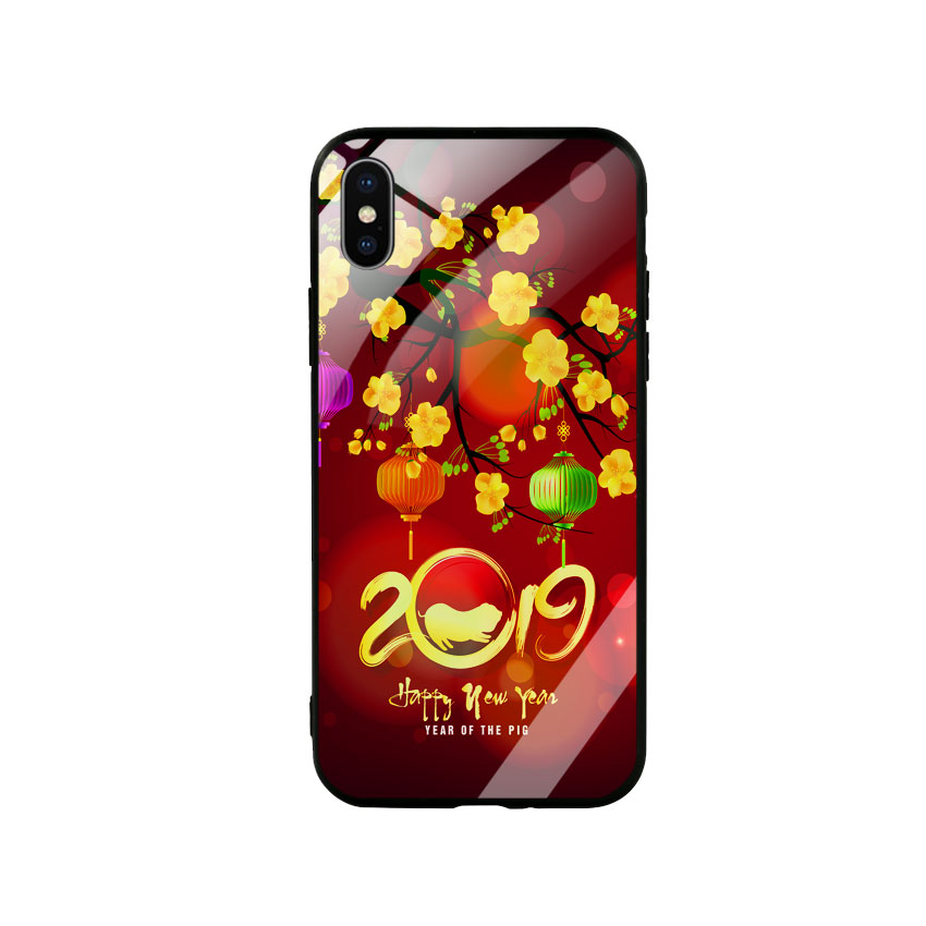 Ốp Lưng Kính Cường Lực cho điện thoại Iphone X / Xs - Hello 2019 Mẫu 5