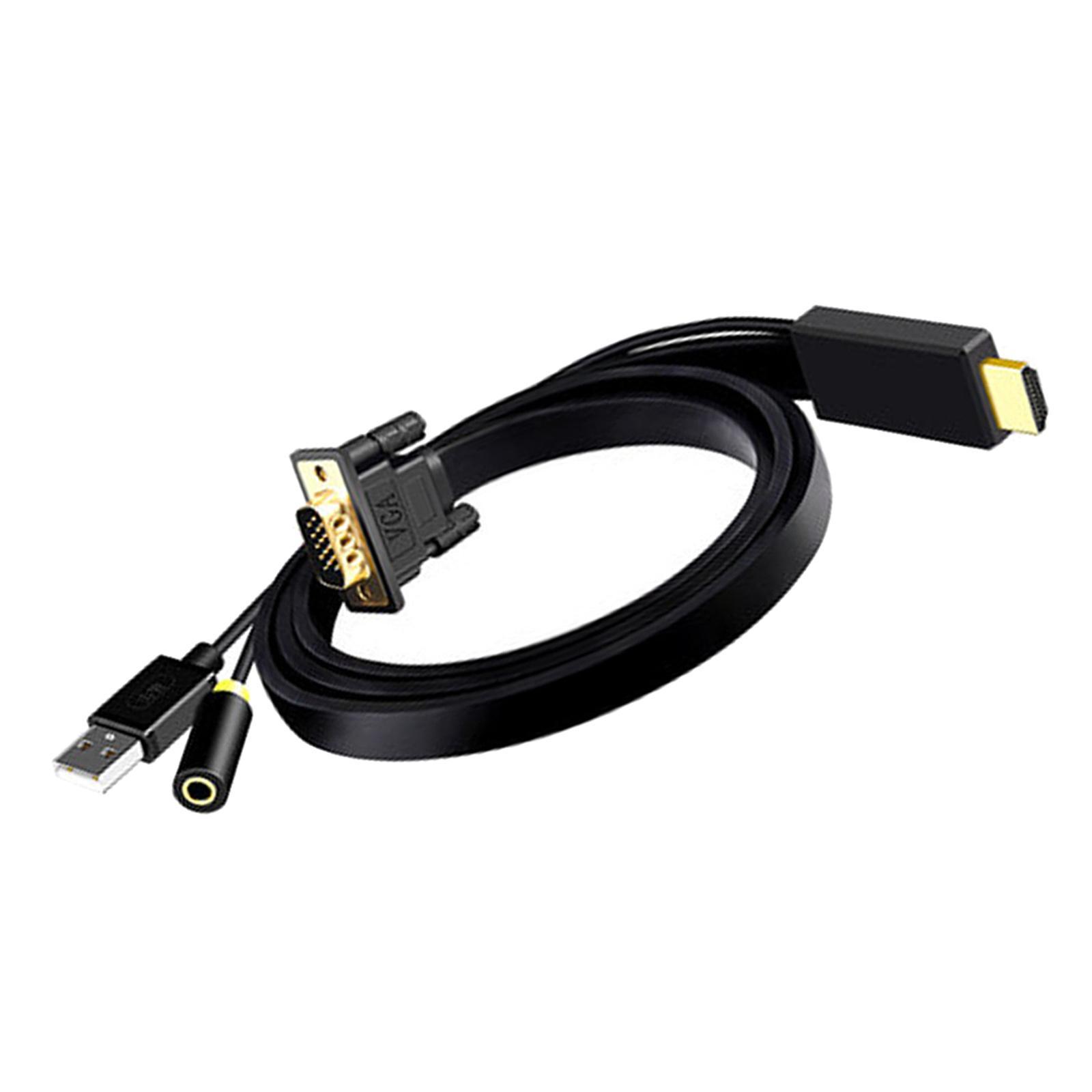 To VGA Cable 1080P with Audio Adapter for Monitor Desktop