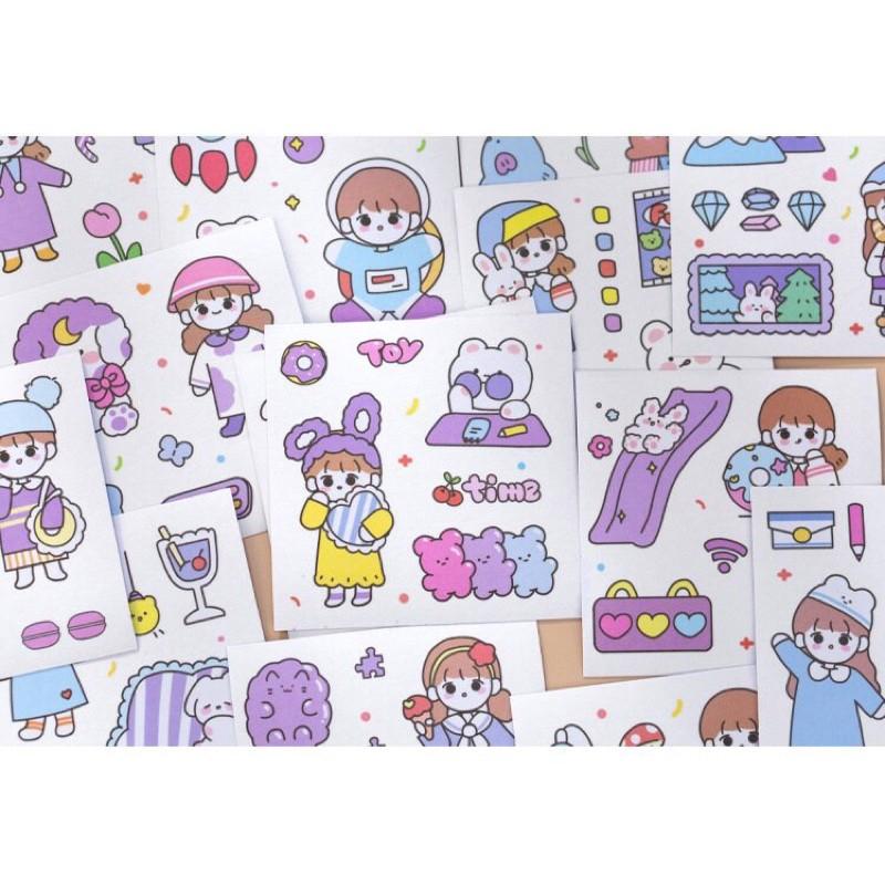 SET 20 TẤM STICKER DỄ THƯƠNG MÀU SẮC CUTE