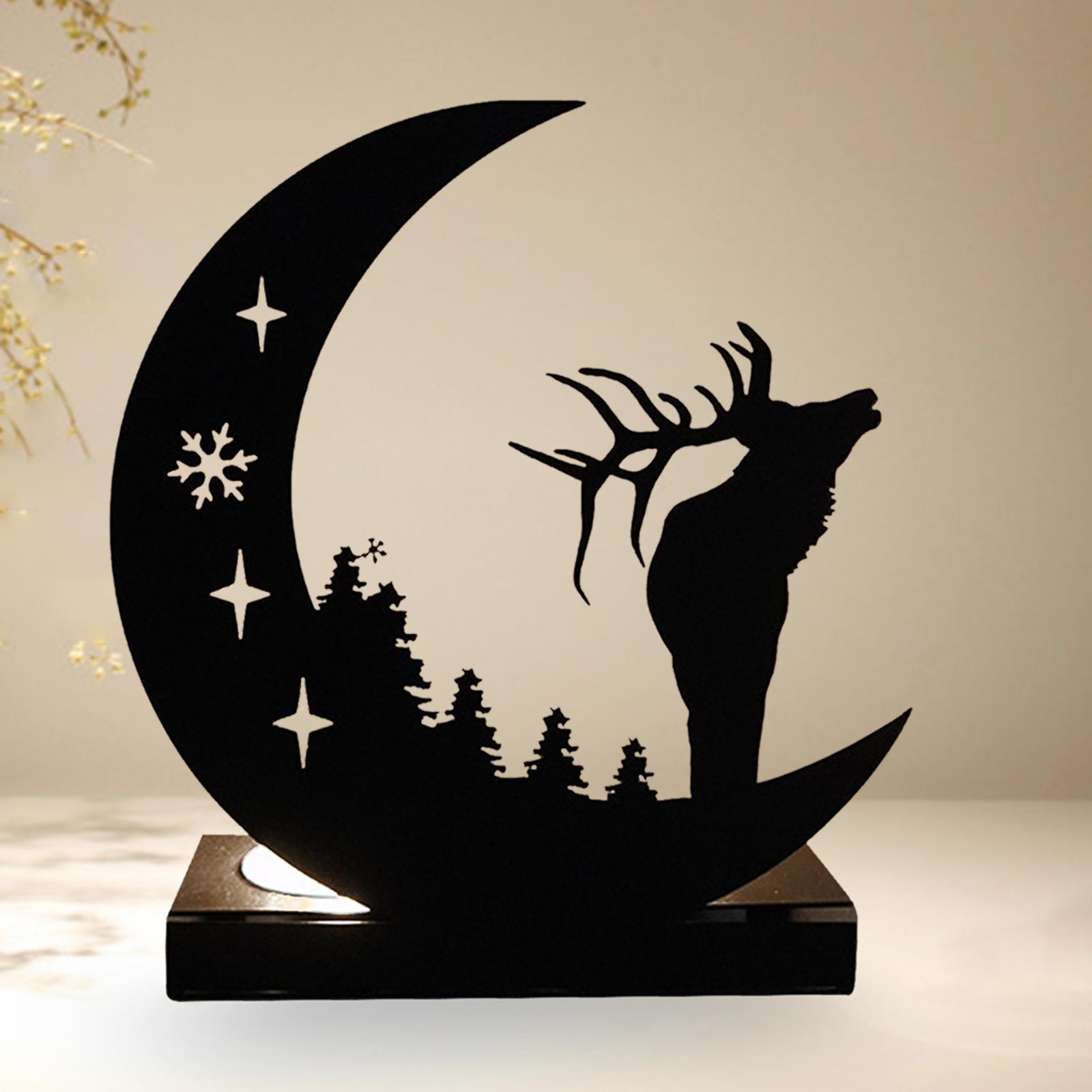 Metal Candle Holder Moon Candle Stand for New Year Living Room Party