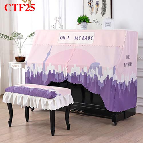 Khăn phủ đàn PIANO CÁT TƯỜNG,CTF25 thiết kế độc quyền, vải nhập cao cấp, giúp trang trí và bảo vệ đàn tối đa x 1 bộ gồm khăn phủ toàn đàn và khăn phủ ghế đàn