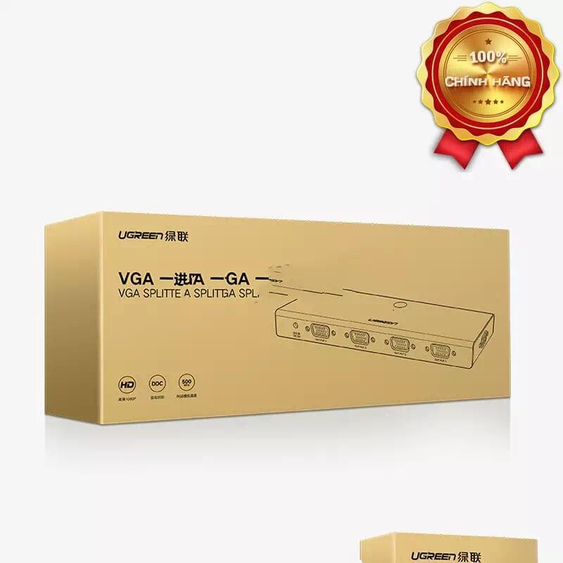 Ugreen UG50292CM152TK Màu Đen Bộ chia VGA 1 vào 4 ra hỗ trợ FULL HD 500Ghz - HÀNG CHÍNH HÃNG