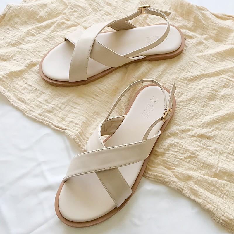 Sandal Nữ Màu Kem Hàng Đẹp Mã L_CS15