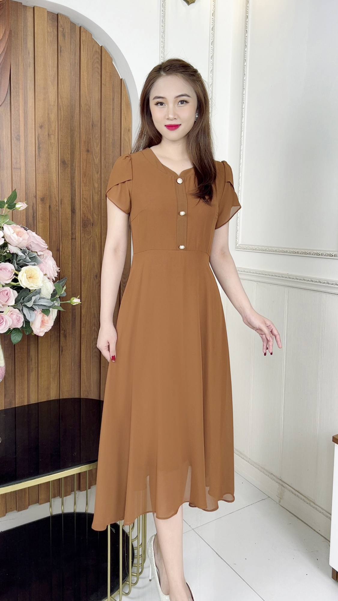 Đầm Quý Bà [ Linh Trà ] (TM 426) Trang Nhã Quý Phái Thanh Lịch Sang Trọng Đi Làm Đi Tiệc