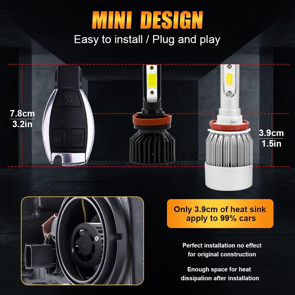 1 cặp đèn pha siêu sáng H4 H7 H11 9006 LED 40W 8000LM 6000K chống thấm nước cho xe hơi