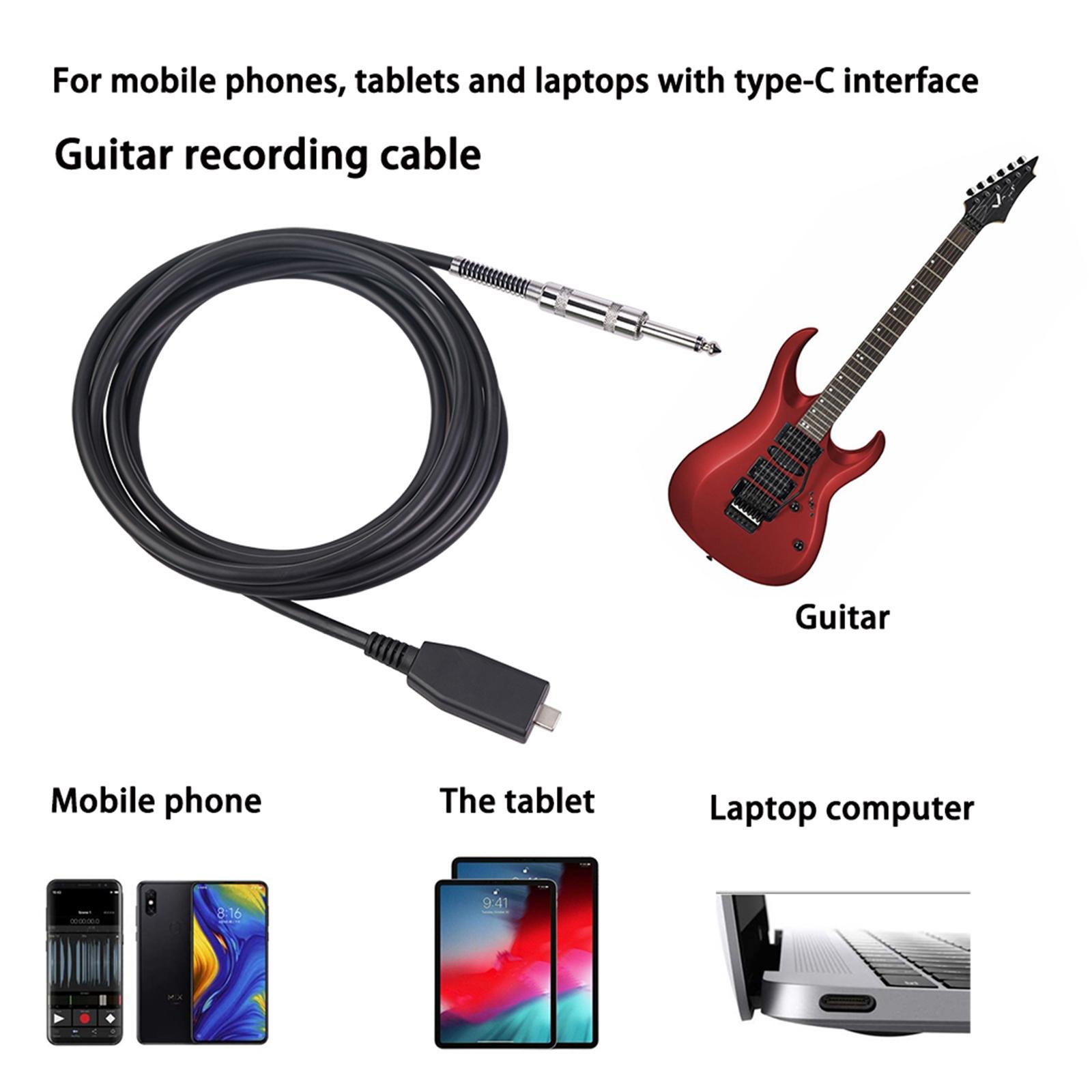 Type-C 6.35mm Cable Adapter  Plug and Play Low Noise High Fidelity 2m