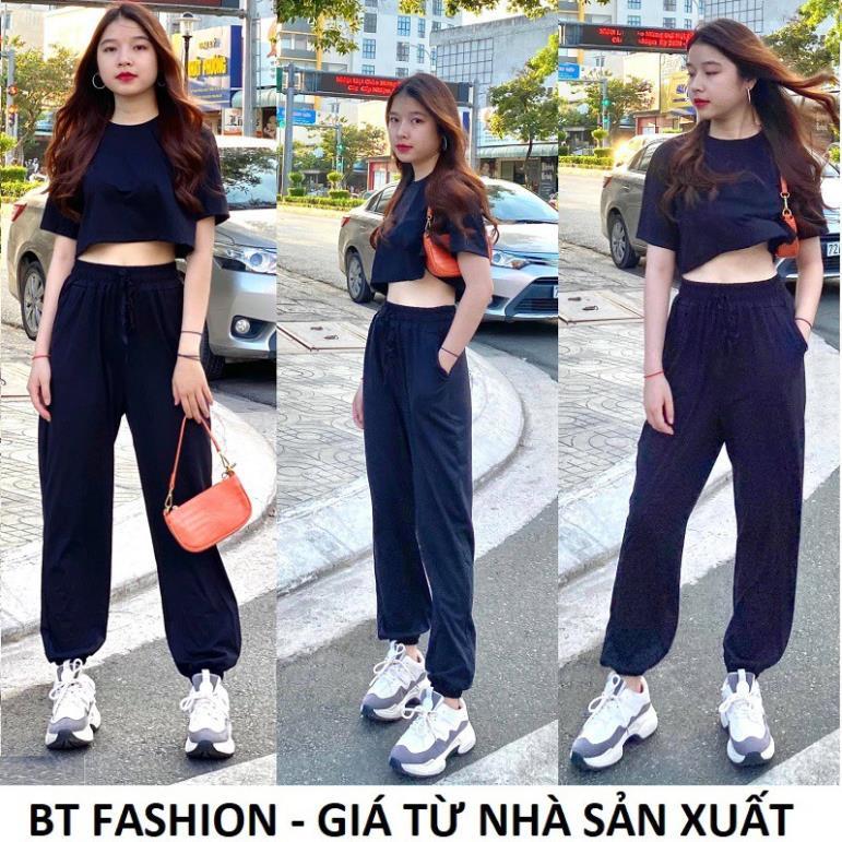 (Mua Lẻ hoặc theo Bộ): Áo Thun Croptop / Quần Jogger Phom Rộng (Mua Lẻ hoặc Bộ) BAOTIN FASHION (SE04)