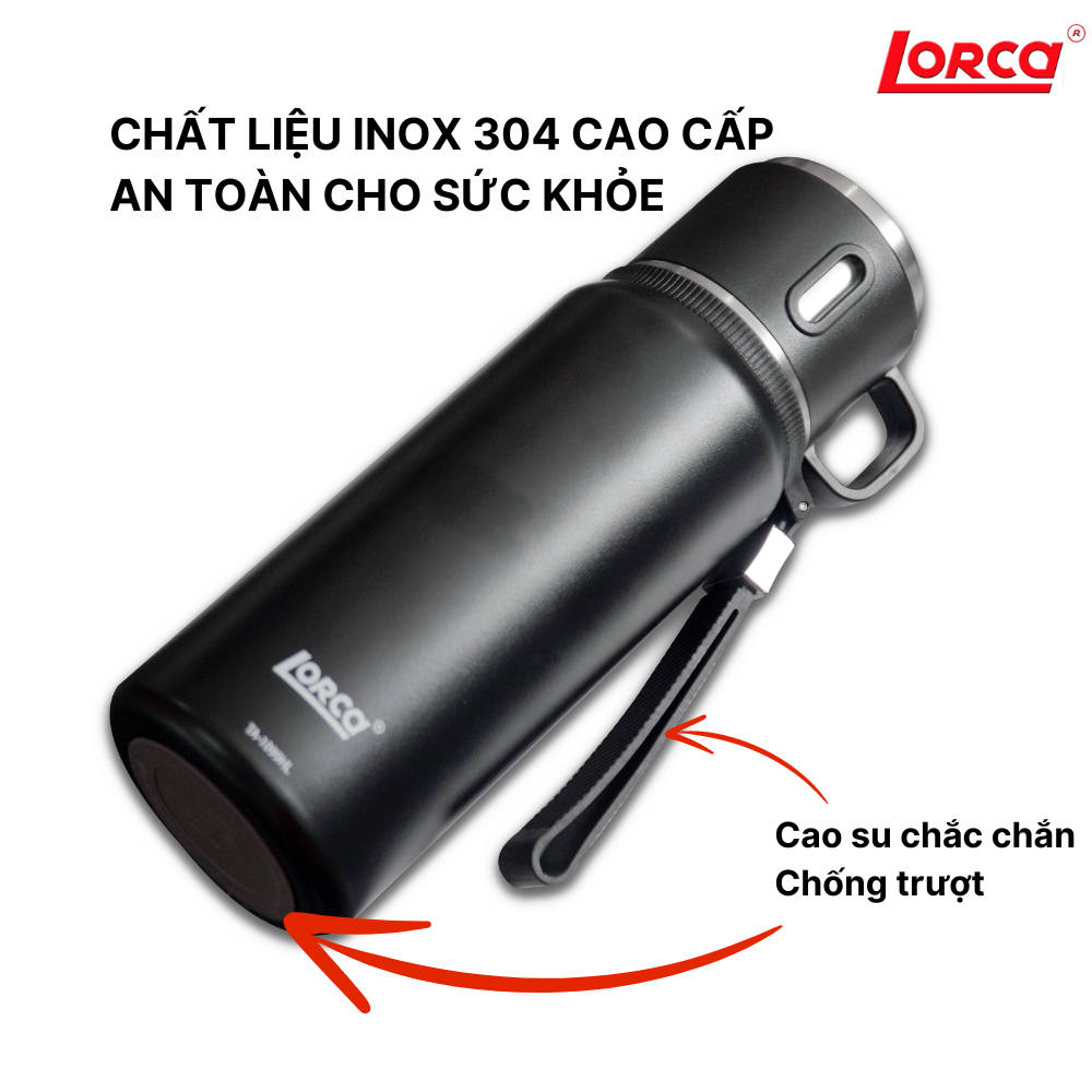 Bình Giữ Nhiệt Lorca Hàng Chính Hãng Inox Dung Tích 600ml, Chức Năng Giữ Nhiệt Tốt, Pha Trà, Pha Cà Phê