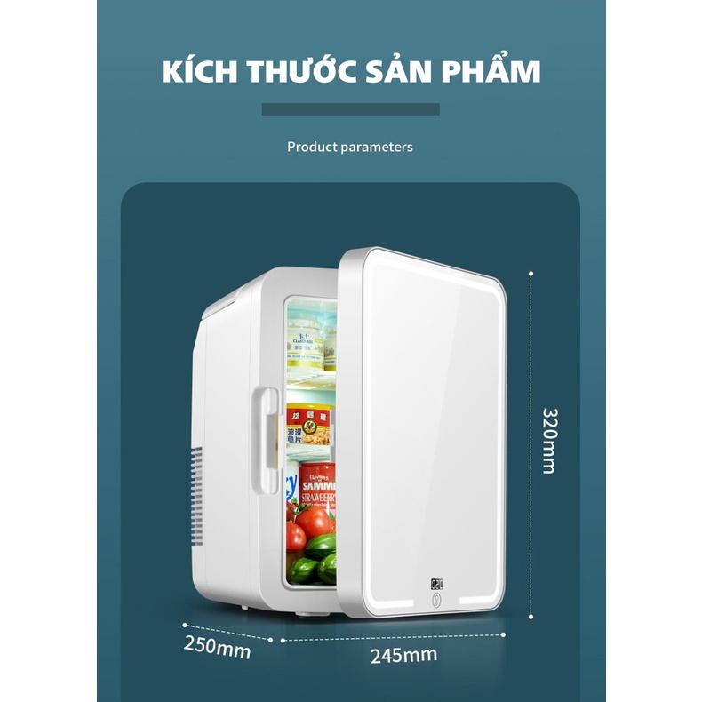 Tủ lạnh mini mặt gương có đèn led đựng mỹ phẩm dung tích 10Lít tiết kiệm điện luceogroup