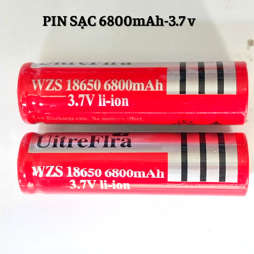 Pin sạc 18650 6800 mAh Dung Lượng Lớn  3.7V- Pin dành cho đèn pin , đồ chơi