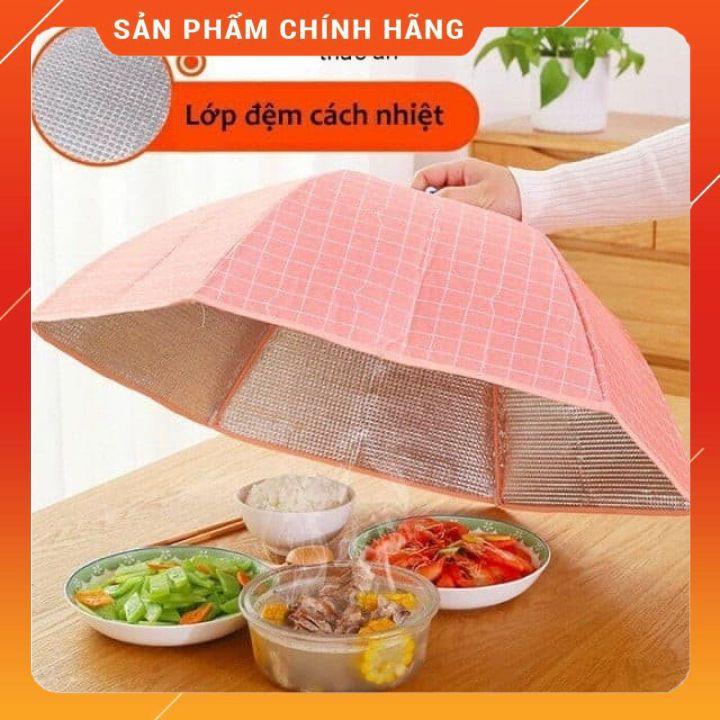 Lồng bàn giữ nhiệt gấp gọn cỡ lớn 6 cạnh có khung chống bụi và côn trùng bền đẹp