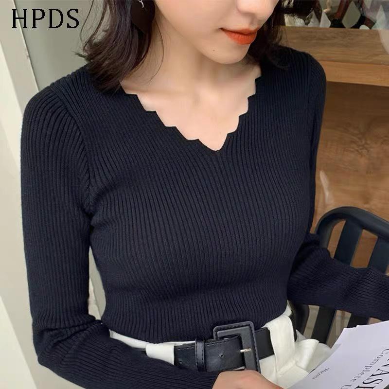 MS373 Áo len tăm nữ cổ tim cách điệu