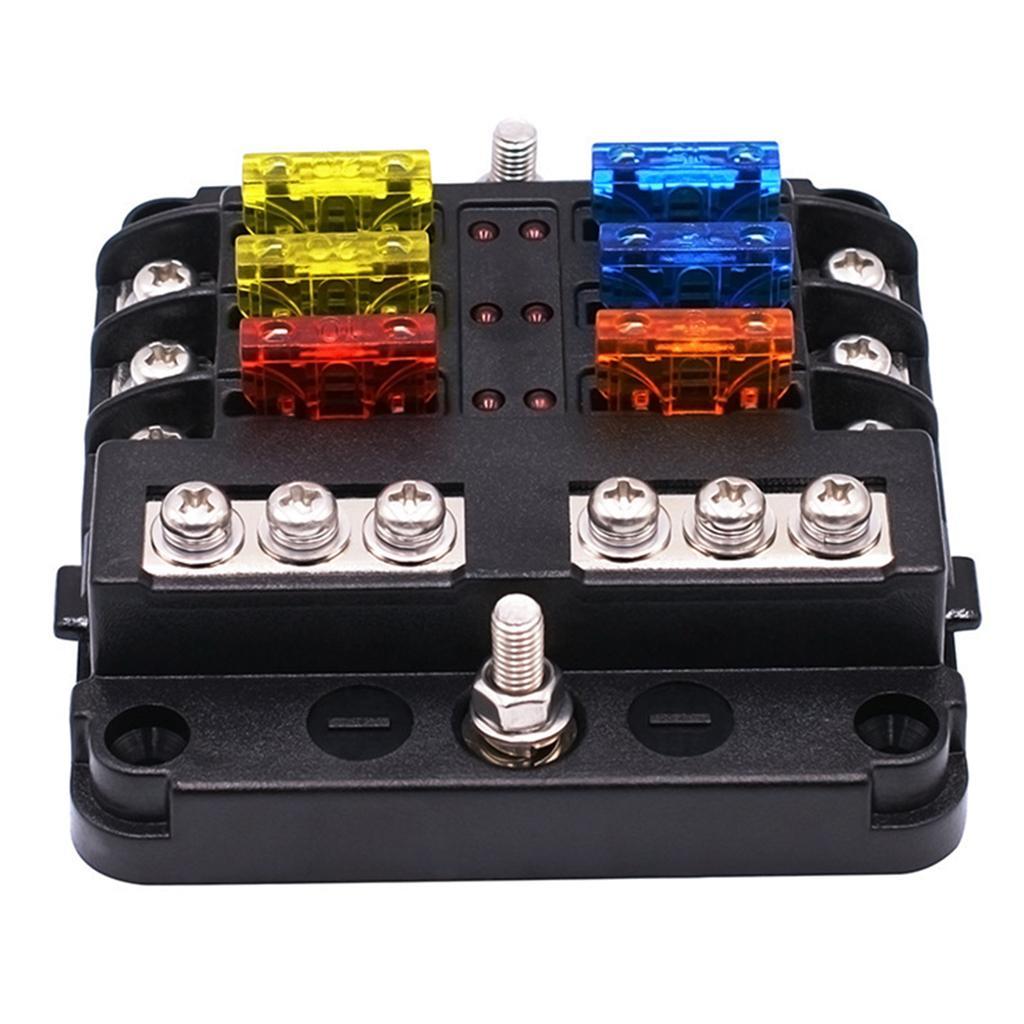 Blade Fuse Block Fuse Box Holder with LED Indicator for Car Truck Marine