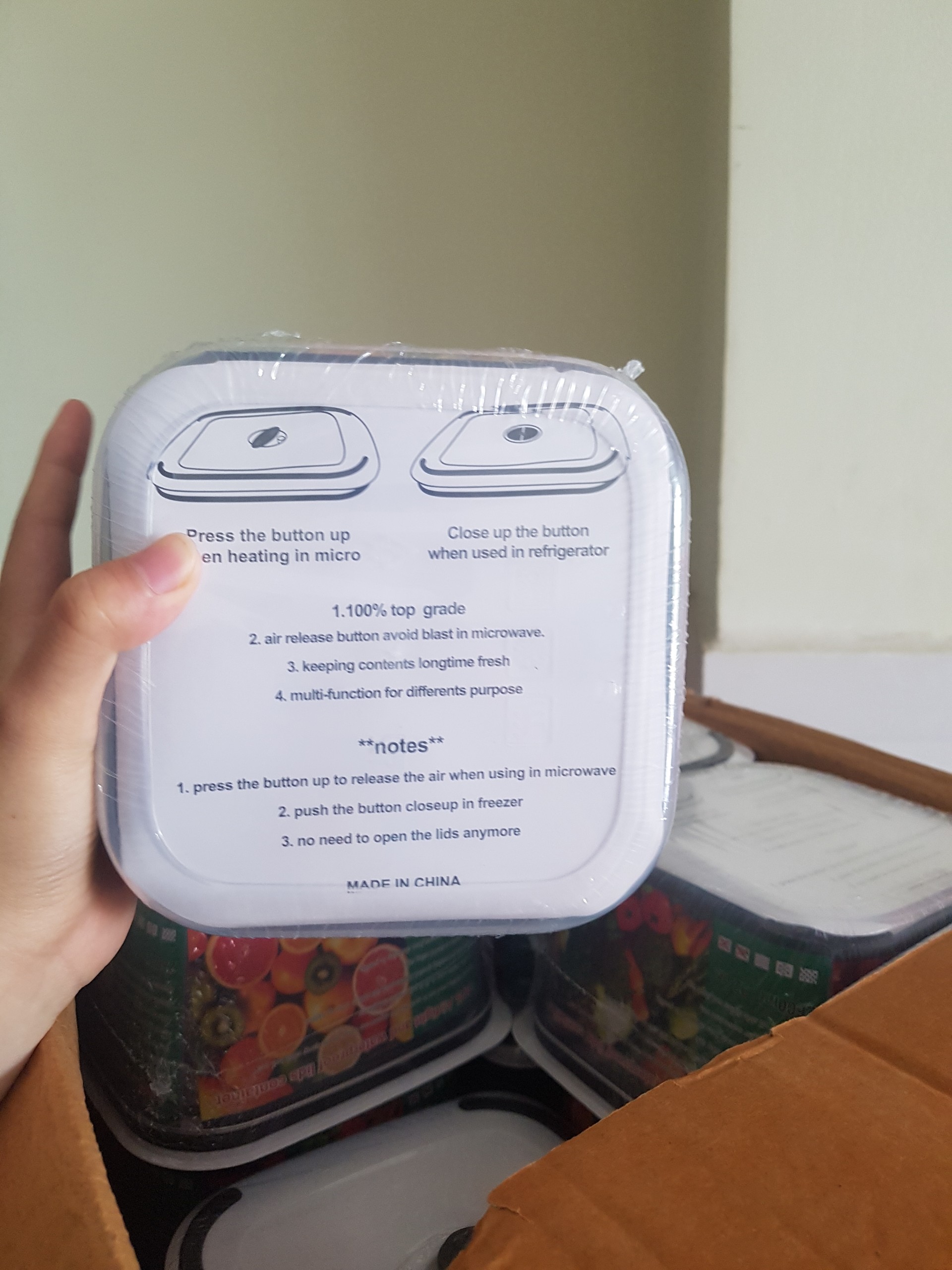 Set 5 hộp đựng thưc phẩm trắng vuông- chữ nhật tiện dụng