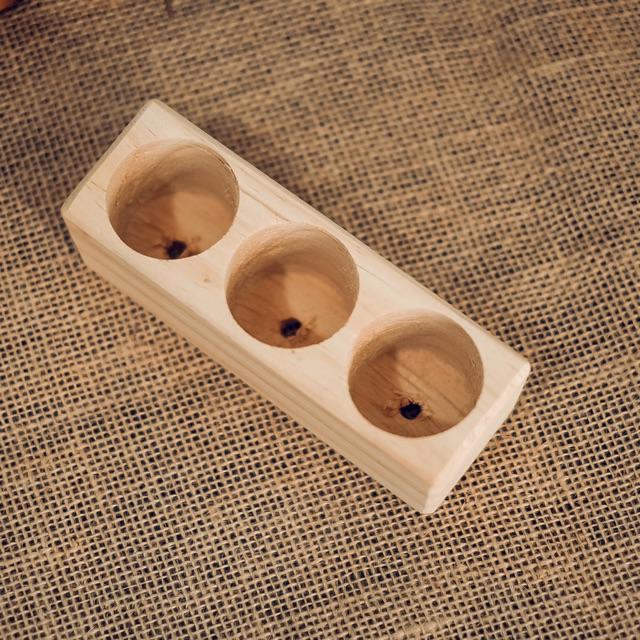 Chậu gỗ thanh 3 lỗ hình chữ nhật - Trang trí - Trồng cây