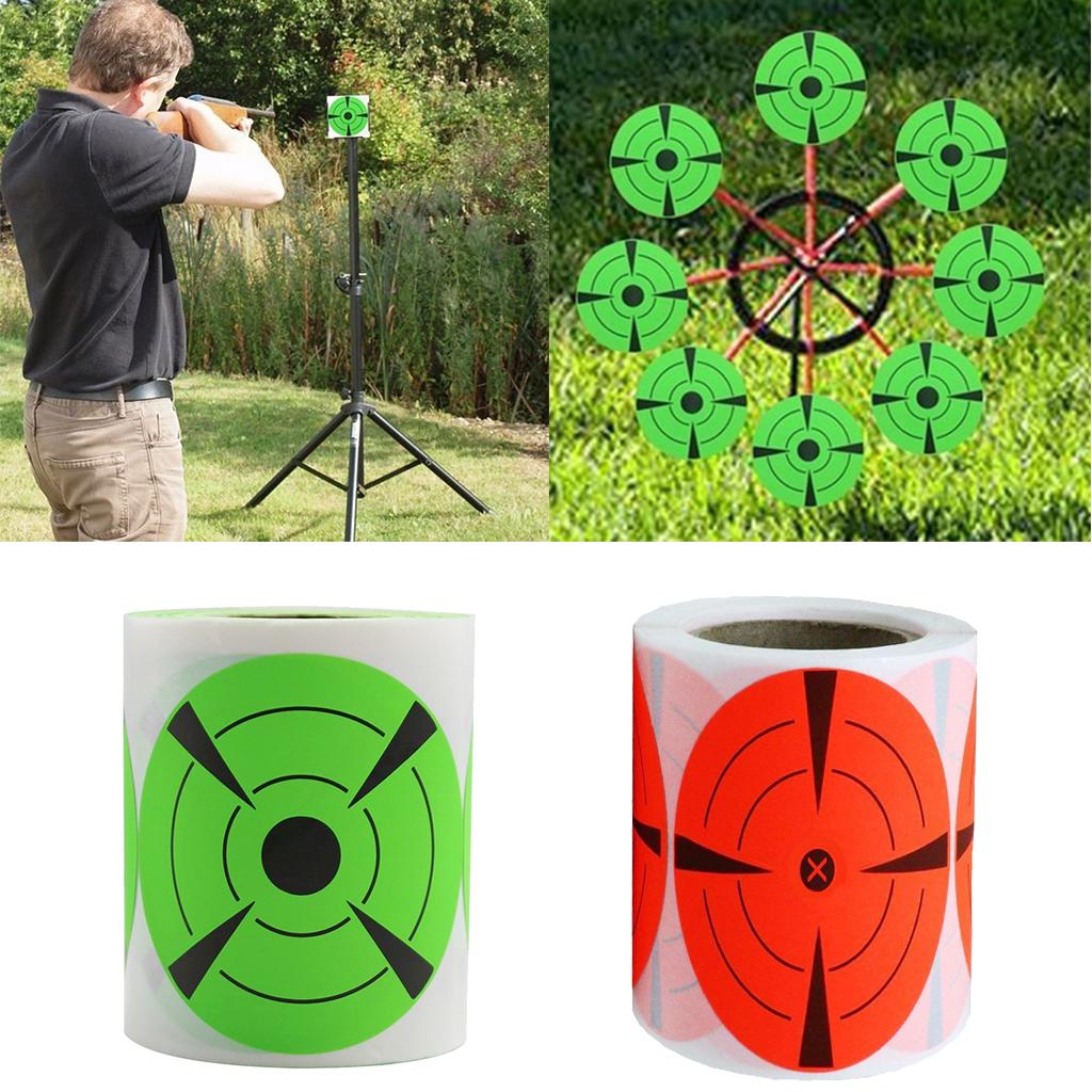 125 Pieces 3inch Diameter Adhesive Shooting Target Round Splatter Sticker Targets Shooting Portable Field Target Roll Shoot Accessories
