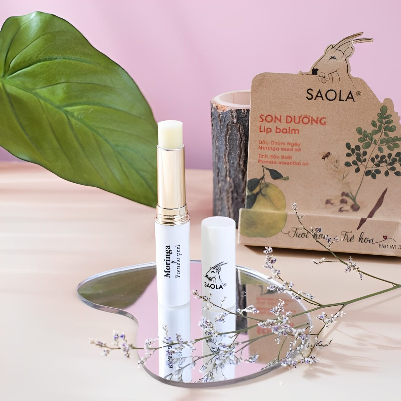 Son dưỡng môi tự nhiên hương Bưởi thương hiệu Sao la(3g) - Dưỡng ẩm môi, làm môi mềm, tươi hồng
