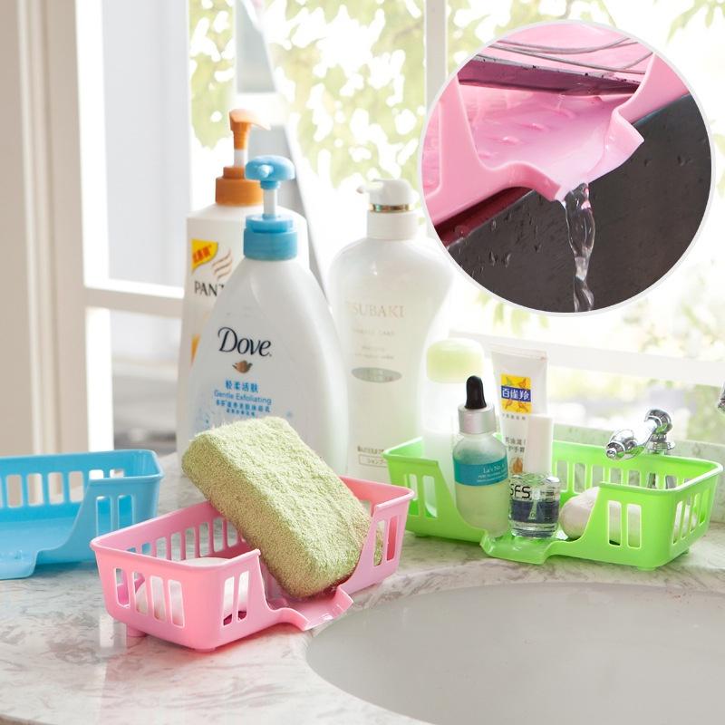 Bathroom Sink Storage Basket Home Organizer Holder Drain Rack Kitchen Faucet Sponge Box Shelves