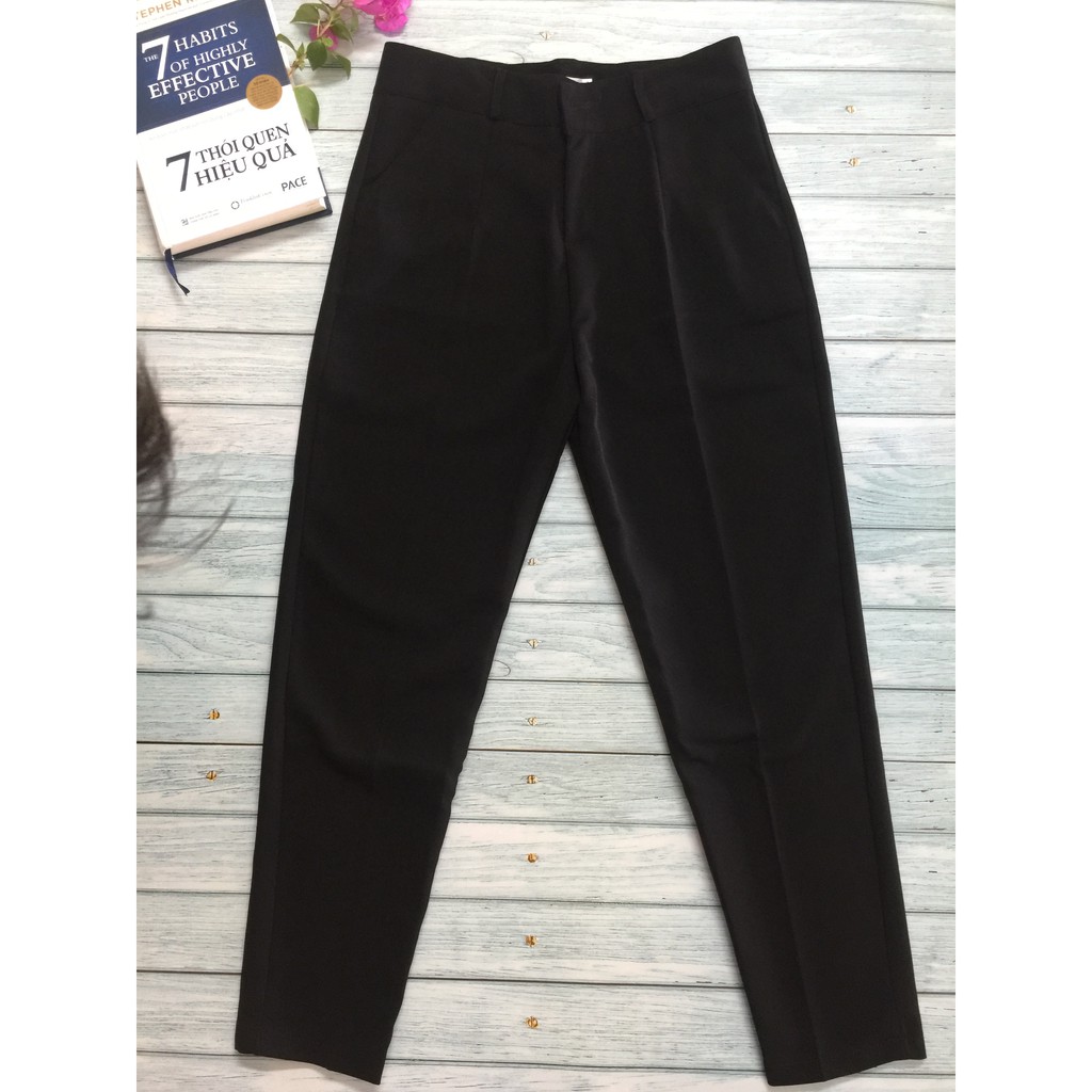 Quần baggy đen chất tuyết mưa siêu dệp - đứng dáng