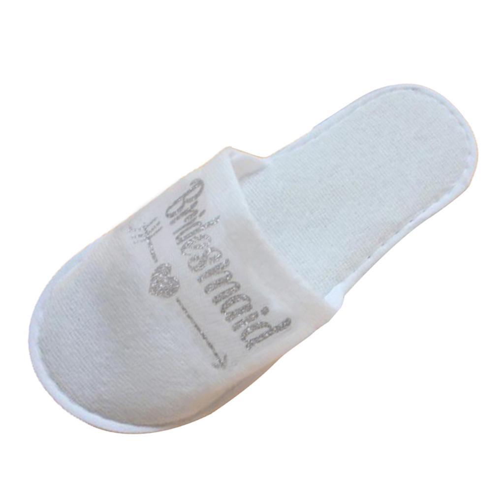 3 Pairs Wedding Party Slippers Silver