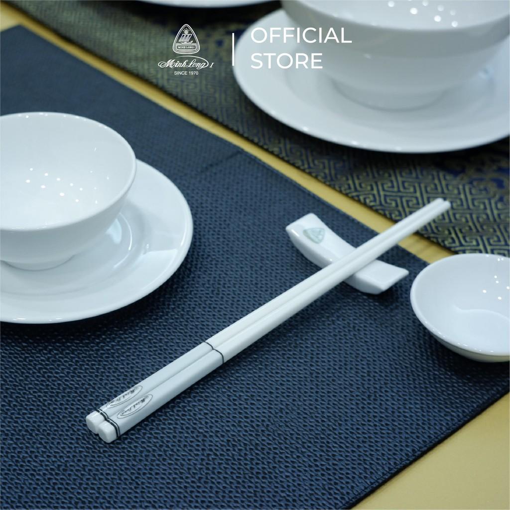 Đũa sứ dưỡng sinh 24.4 cm Dưỡng Sinh IFP Màu xám pastel Sứ cao cấp Minh Long