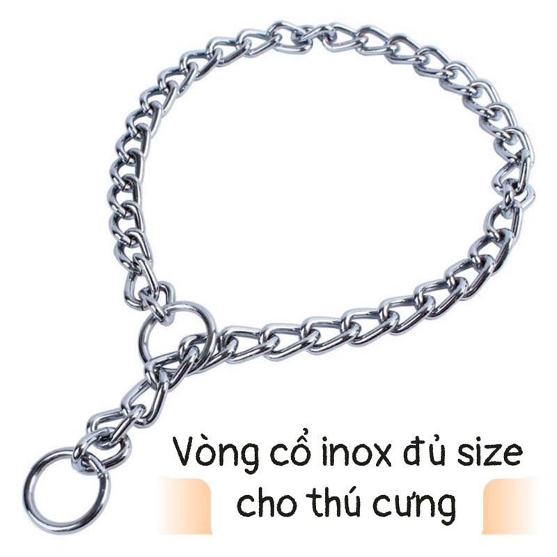 Vòng cổ dây xích inox cho chó mèo đủ size